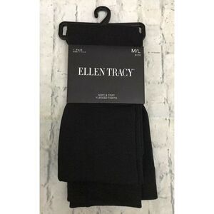 Ellen Tracy Women's Fleeced Tights Jet Black 1‎ Pair Fleeced Size M/L NWT